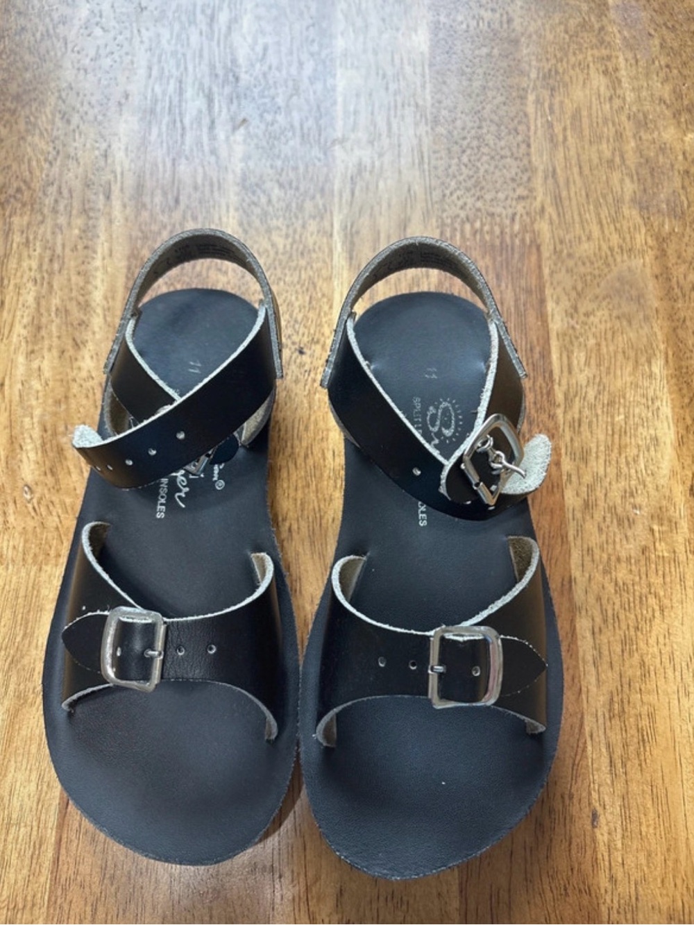 Kids Black Buckle Strap Sandals - Classic Everyday Fit